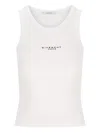 Givenchy White Sleeveless Top With Logo Lettering On The Front In Cotton Stretch Woman In White