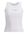 Givenchy White Sleeveless Top With Logo Lettering On The Front In Cotton Stretch Woman In White
