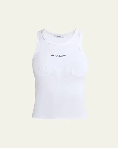 Givenchy Logo Ribbed Tank Top In White