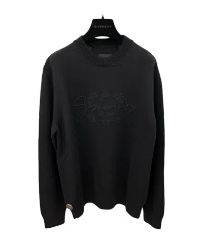 Givenchy Logo Round-neck Sweater In Black