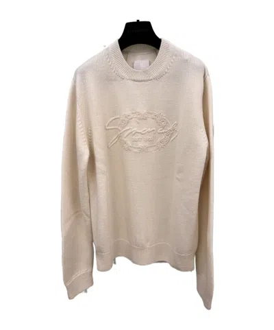 Givenchy Logo Round-neck Sweater In Nude