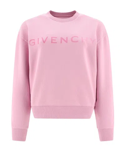 Givenchy Logo Round-necked Sweater In Pink