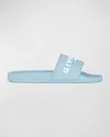 Givenchy Logo Rubber Sandal Slide In Sky Blue