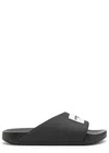 Givenchy Black Sandals With Wide Band And Contrasting Logo Patch In Rubber Man In Black