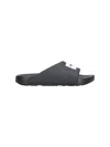 Givenchy Black Sandals With Wide Band And Contrasting Logo Patch In Rubber Man In Black