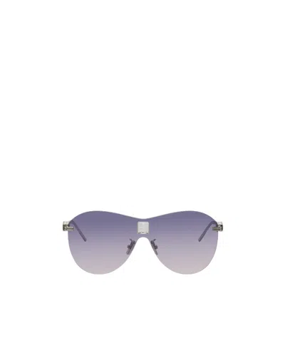 Givenchy Logo Shield Rimless Sunglasses In Purple