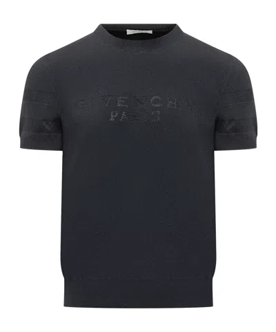 GIVENCHY GIVENCHY LOGO SHORT SLEEVE KNITTED TOP