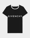 Givenchy Black Crewneck T-shirt With Logo Lettering On The Front And 4g Logo On The Rear In Cotton S In Blackwhite