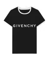 Givenchy Black Crewneck T-shirt With Logo Lettering On The Front And 4g Logo On The Rear In Cotton S In Black