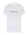 Givenchy White Crewneck T-shirt With Logo Print In Cotton Man In White