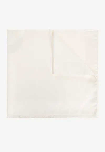 Givenchy Logo Silk And Wool Scarf In White