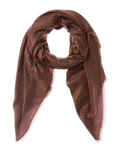 Givenchy Logo Silk & Wool-blended Scarf In Purple