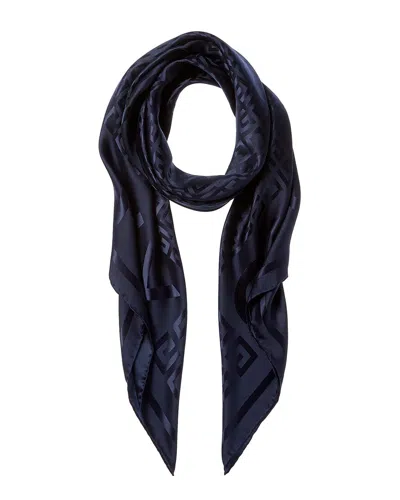 Givenchy Logo Silk Scarf In Blue
