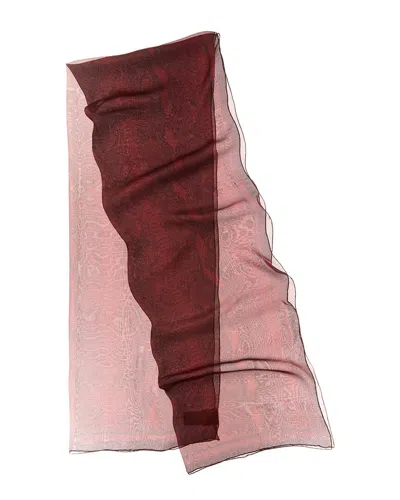 Givenchy Logo Silk Scarf In Burgundy