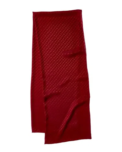Givenchy Logo Silk Scarf In Burgundy