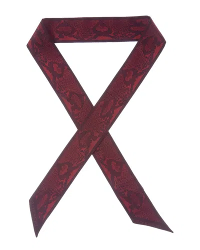 Givenchy Logo Silk Scarf In Burgundy