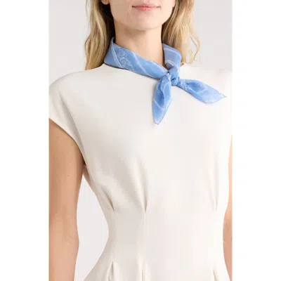 Givenchy Logo Silk Square Scarf In Blue