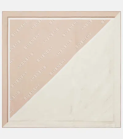 Givenchy Logo Silk Twill Scarf In Multi
