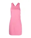 Givenchy V-neck Chain Detail Mini Dress With Open Back In Pink