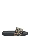 Givenchy Animal Print Strap Sandals In Black