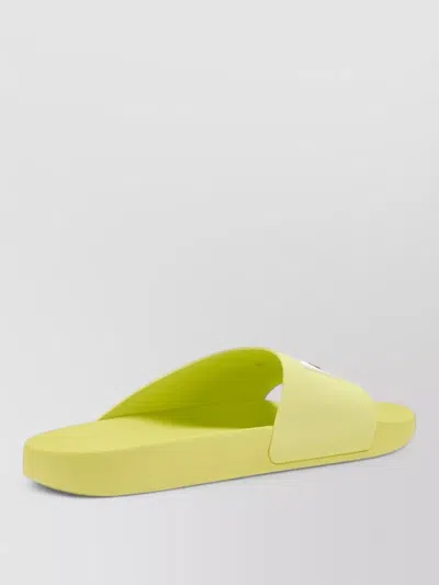 Givenchy Logo Slide Flat Sole Open Toe Sandal In Yellow
