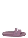 Givenchy Logo Rubber Slides In Purple