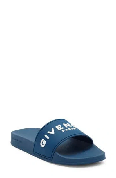 Givenchy Logo Slide Sandal In Blue