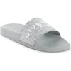 Givenchy Logo Pattern Slides In Gray