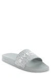 Givenchy Monogram Rubber Slides In Medium Grey