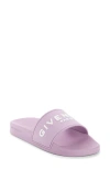 Givenchy Logo Rubber Slides In Orchid Purple