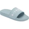 Givenchy Logo Rubber Sandal Slide In Sky Blue
