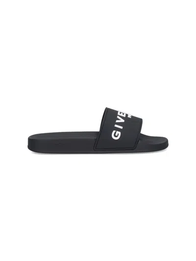 GIVENCHY LOGO SLIDE SANDALS