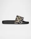 Givenchy Animal Print Strap Sandals In Blackbeige
