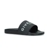 Givenchy 4g Leather-trimmed Embroidered Raffia Slides In Black