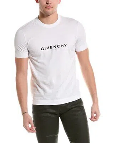 Pre-owned Givenchy Logo Slim Fit T-shirt Men's In White