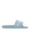 Givenchy Logo Rubber Sandal Slide In Blue