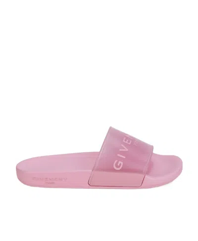 Givenchy Logo Slippers In Pink