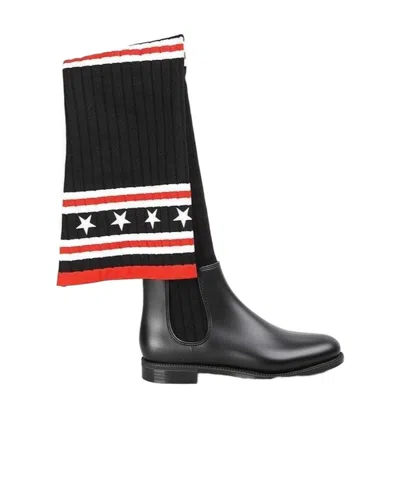 Givenchy Logo Socks And Boots In Black