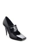 Givenchy Logo Square Toe Mary Jane Pump In Black