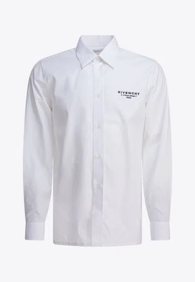 Givenchy Logo Stamp Button-up Shirt In White