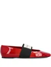 Givenchy Logo-strap Ballet Flats In Red