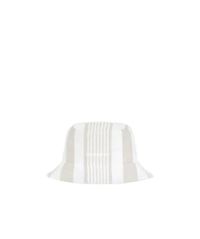 Givenchy Bucket Hat In Cotton Towelling With Stripes In White
