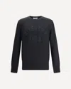 Givenchy Mens Black Logo-embroidered Crewneck Knitted Cotton Jumper Xl In Black