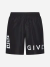 Givenchy Nylon Swim Shorts In Black,white