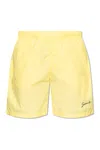 Givenchy Logo Embroidered Swim Trunks In Yellow