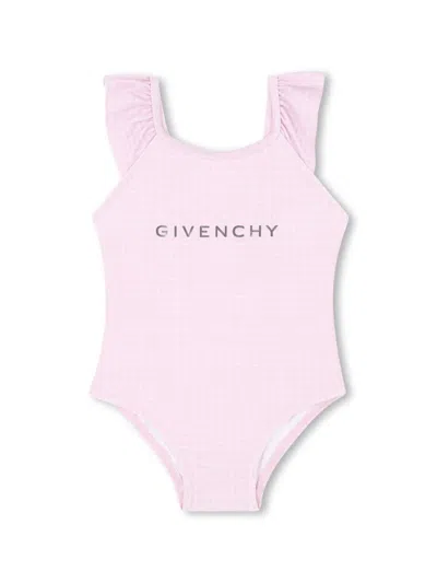 Givenchy Babies' Logo Swimsuit In Pink