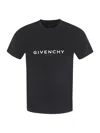 Givenchy Cotton Reverse Slim Fit T-shirt With Signature Print In Black