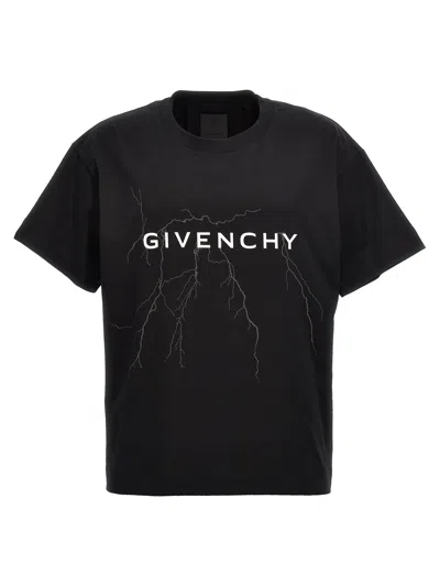 Givenchy Logo印花棉t恤 In Black