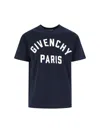Givenchy Navy Short-sleeved T-shirt With Logo In Blue