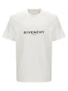 Givenchy White Crewneck T-shirt With Logo Print In Cotton Man In White